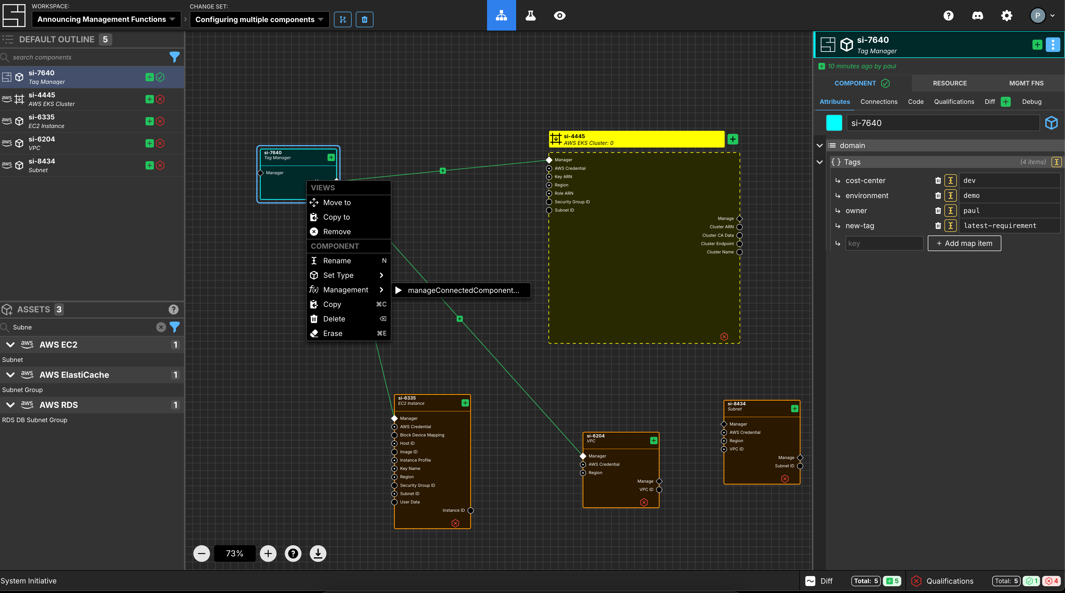 Configure multiple components